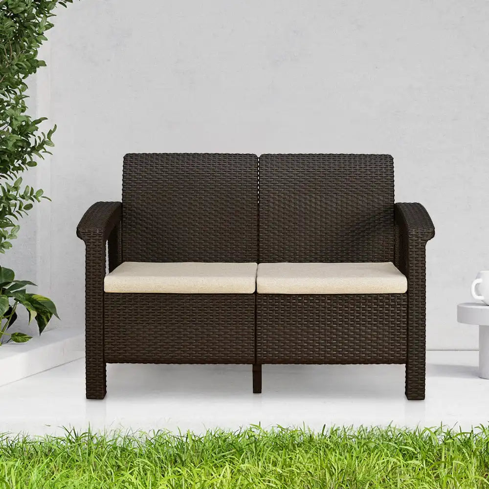Nilkamal Goa Two Seater Plastic Sofa Set with Cushion