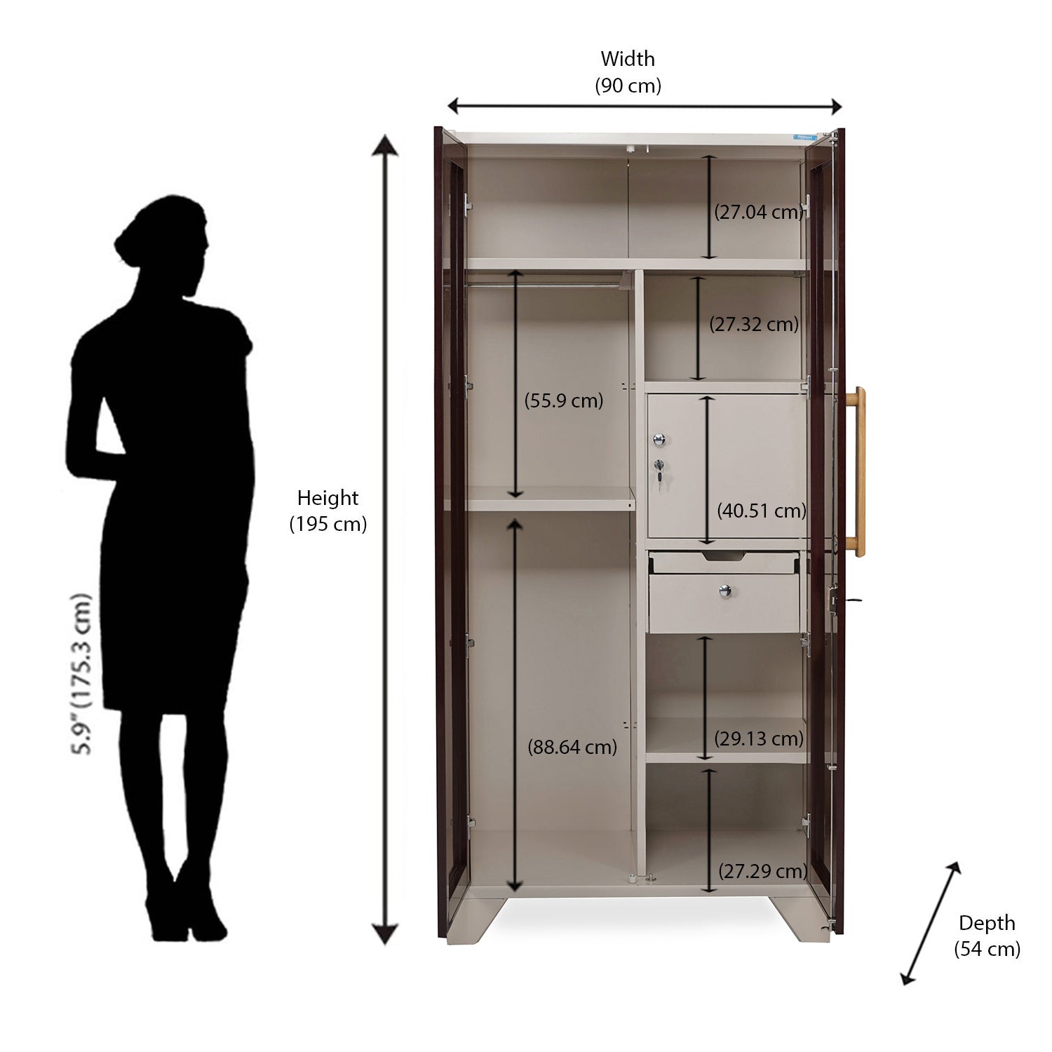 Nilkamal Grace Home Storage (Brown / Ivory)