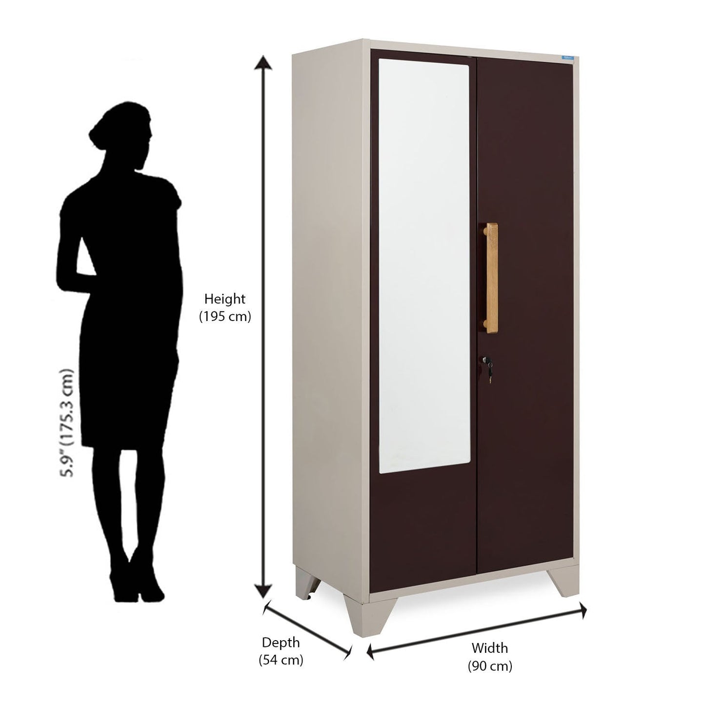 Nilkamal Grace Home Mirror Storage (Brown / Ivory)