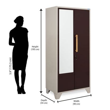 Nilkamal Grace Home Mirror Storage (Brown / Ivory)