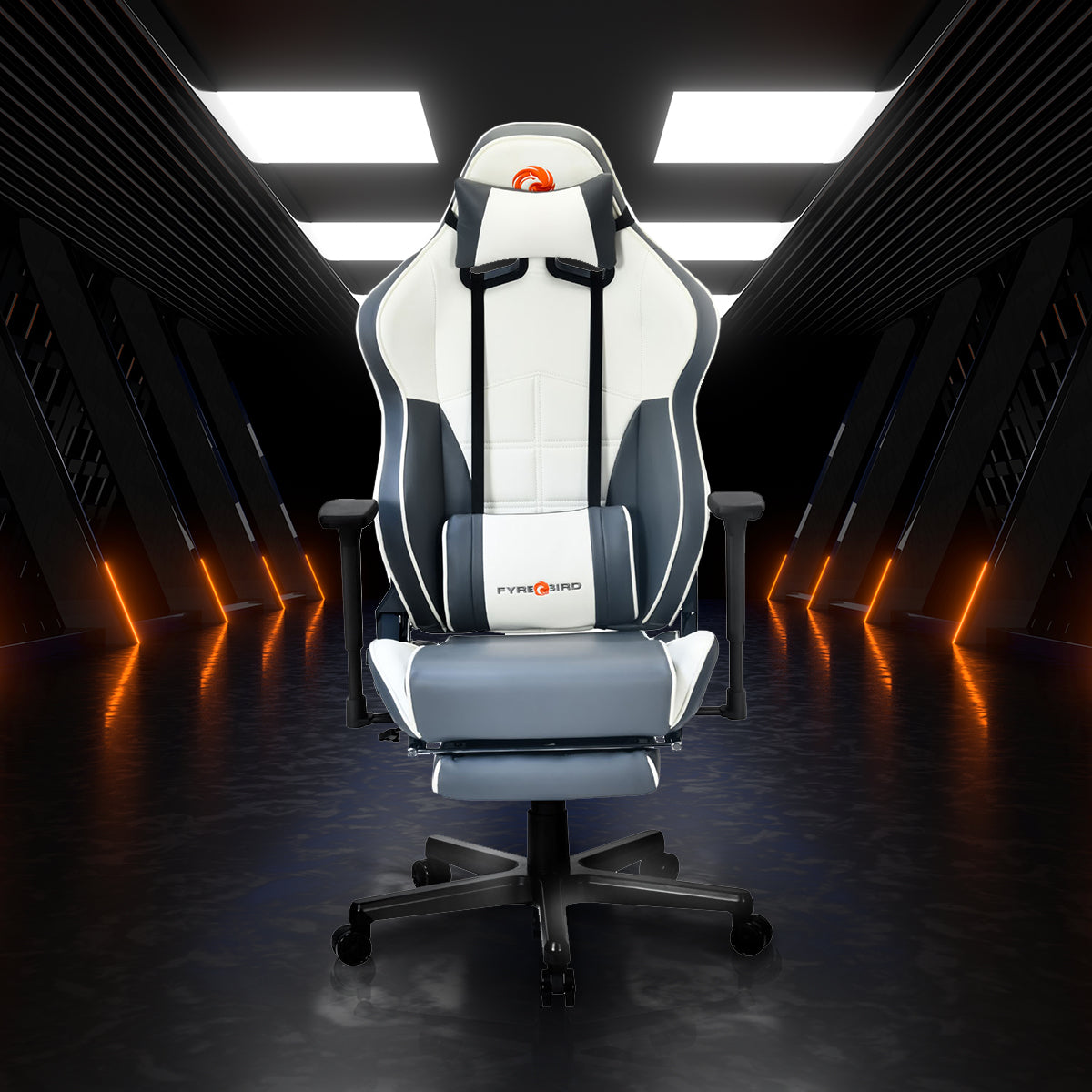 Nilkamal Fyrebird Greta Gaming Chair (Grey / White)