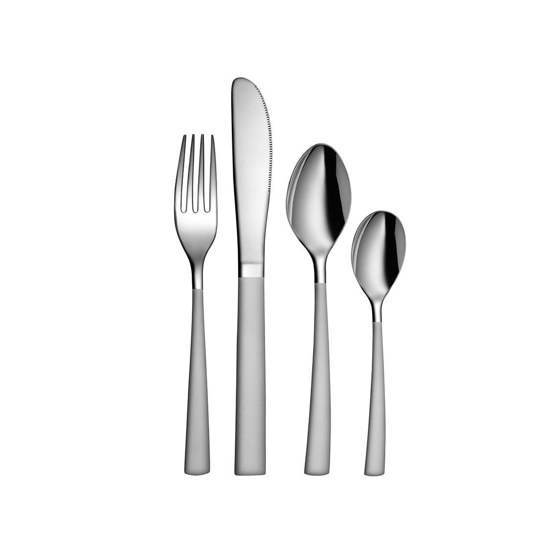 Stainless Steel 24 PCS Cutlery Set (6 Pcs Tea Spoon, 6 Pcs Dessert Spoon, 6 Pcs Dessert Fork and 6 Pcs Dessert Knife) with Leather Box GSW Plain
