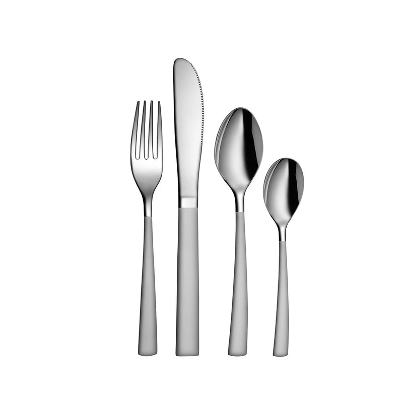 Stainless Steel 24 PCS Cutlery Set (6 Pcs Tea Spoon, 6 Pcs Dessert Spoon, 6 Pcs Dessert Fork and 6 Pcs Dessert Knife) with Leather Box GSW Plain