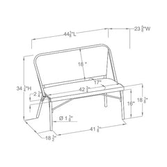 Edoardo Wicker 2 Seater Garden Bench for Outdoor Park