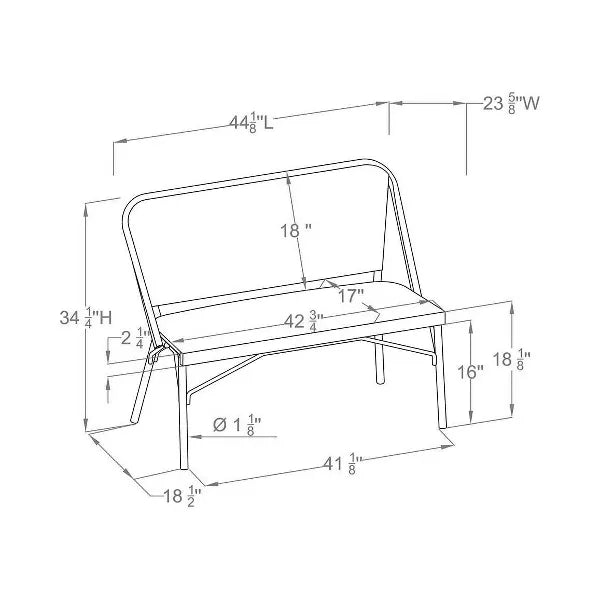 Edoardo Wicker 2 Seater Garden Bench for Outdoor Park