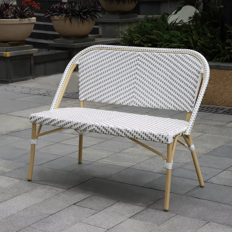 Edoardo Wicker 2 Seater Garden Bench for Outdoor Park