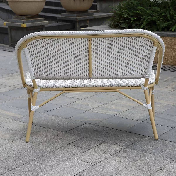Edoardo Wicker 2 Seater Garden Bench for Outdoor Park