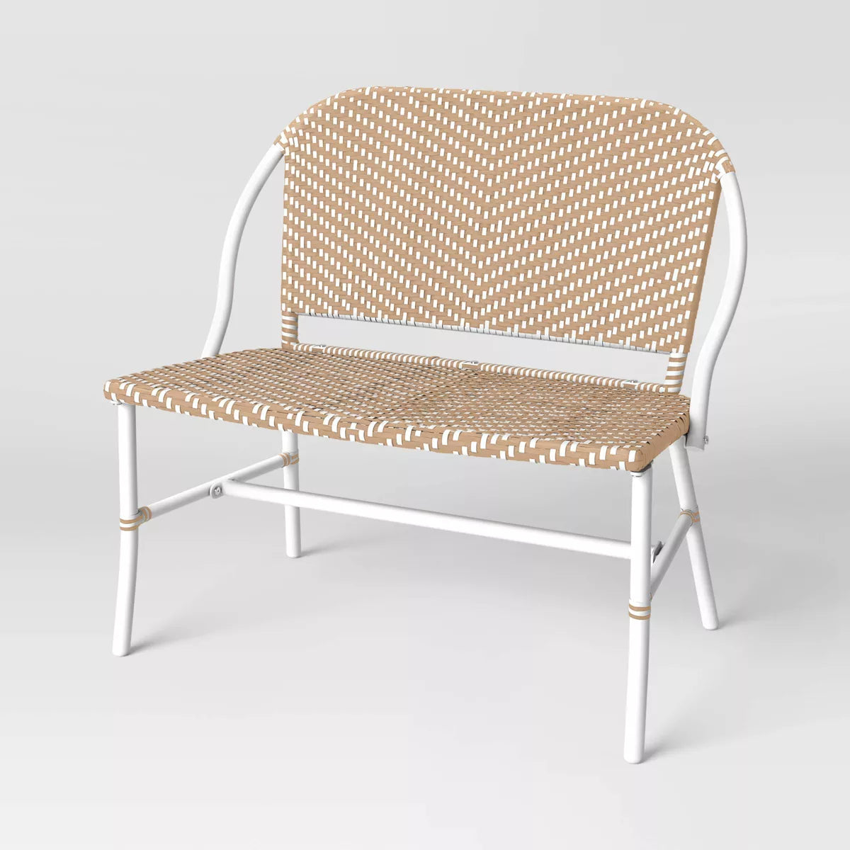Conti Wicker 2 Seater Garden Bench for Outdoor Park