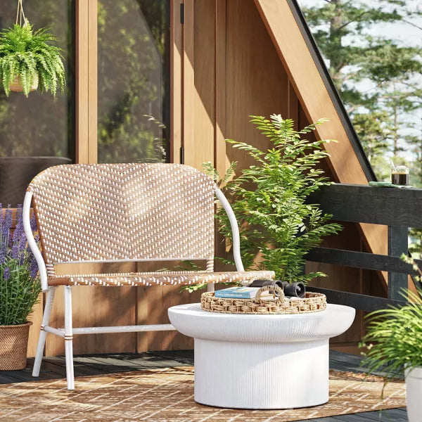 Conti Wicker 2 Seater Garden Bench for Outdoor Park