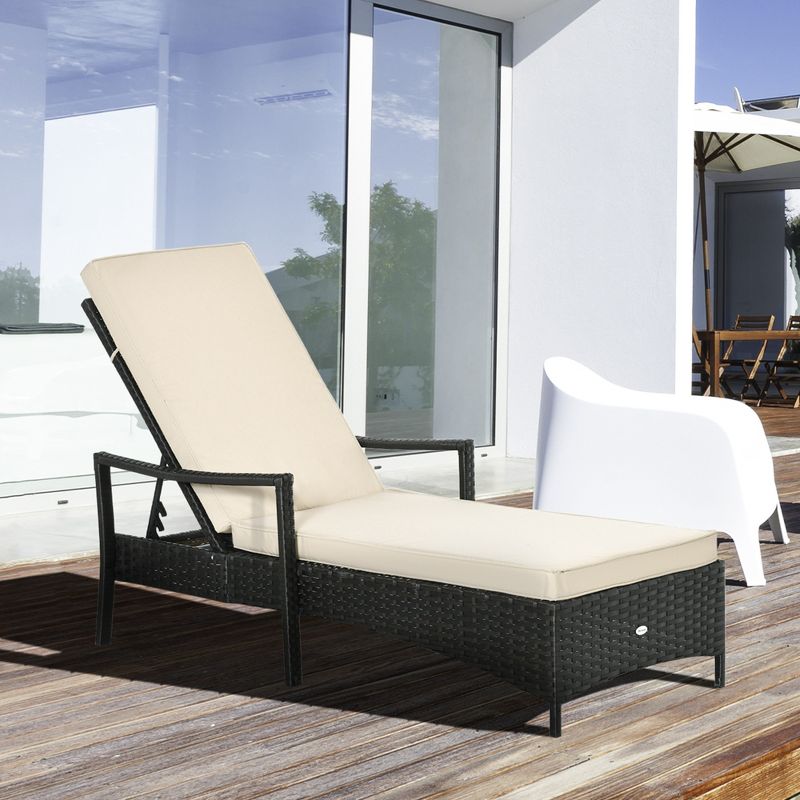 Kuel Outdoor Swimming Poolside Lounger (Black)