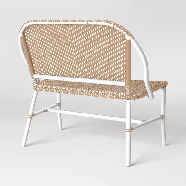 Conti Wicker 2 Seater Garden Bench for Outdoor Park