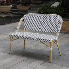 Edoardo Wicker 2 Seater Garden Bench for Outdoor Park