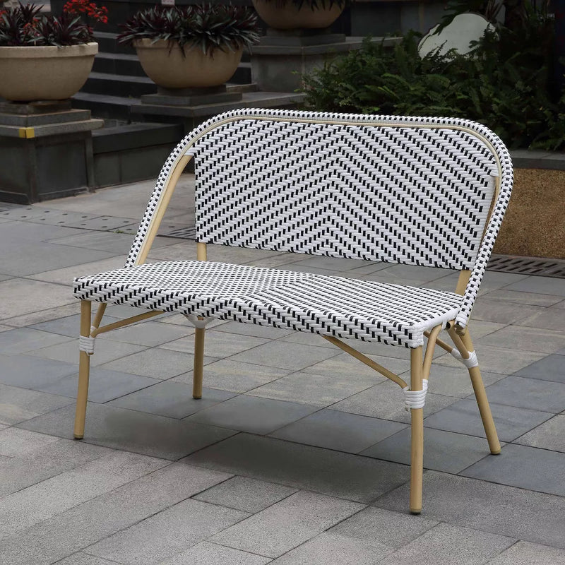 Edoardo Wicker 2 Seater Garden Bench for Outdoor Park