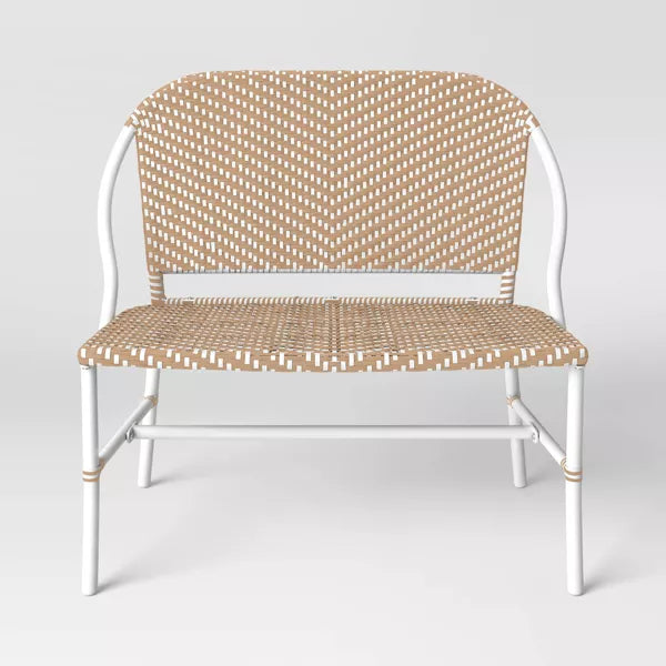 Conti Wicker 2 Seater Garden Bench for Outdoor Park