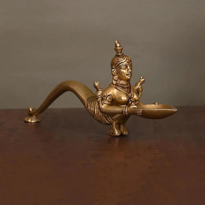 Brass Naag Kanya Pooja Spoon (10 Inch)