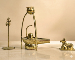 Pure Brass Shivling set- Perfect for home temples, pooja, and gifting-1