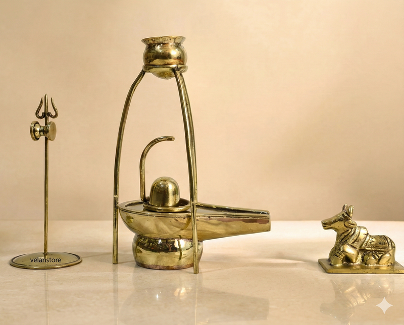 Pure Brass Shivling set- Perfect for home temples, pooja, and gifting-1