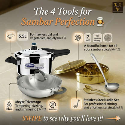 Complete Sambar Preparation Combo Set - Traditional South Indian Cooking