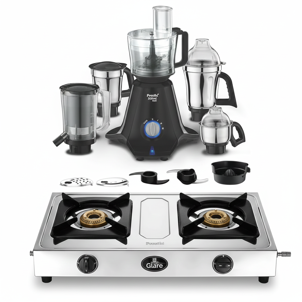 Gas Stove & Mixer Multi-Brand Combo - Preethi Bundle