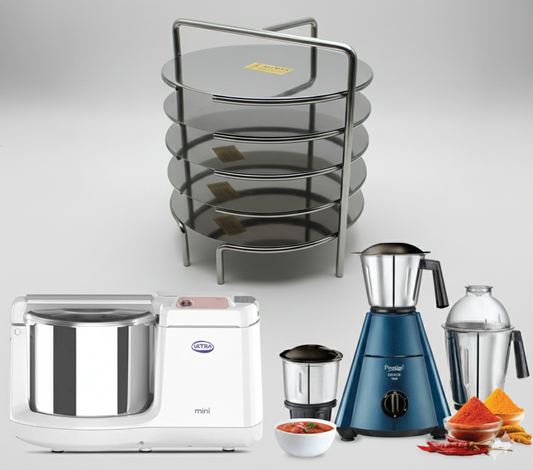 Vada & Vadagam Making Combo - Wet Grinder, Vadagam Stand & Mixer Bundle