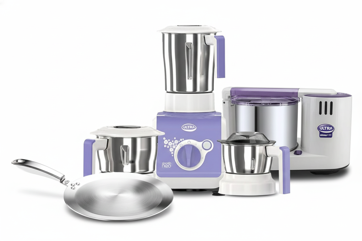 Ultra/Elgi Ultra Complete Kitchen Combo - Wet Grinder, Mixer, Cooker & Tawa Bundle