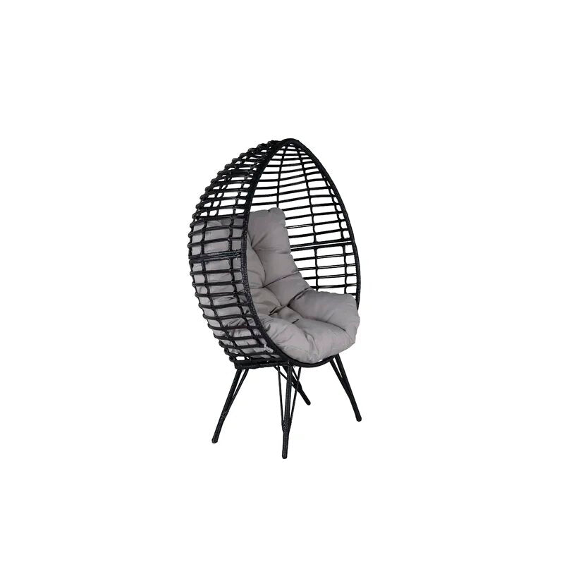 Rosiello Single Seater Swing Basket For Balcony & Garden (Black)