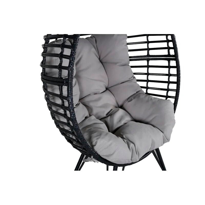 Rosiello Single Seater Swing Basket For Balcony & Garden (Black)