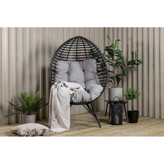 Rosiello Single Seater Swing Basket For Balcony & Garden (Black)