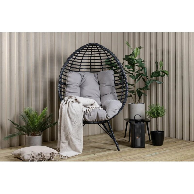 Rosiello Single Seater Swing Basket For Balcony & Garden (Black)