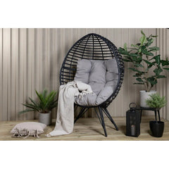 Rosiello Single Seater Swing Basket For Balcony & Garden (Black)