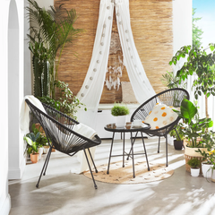 Millions Outdoor Patio Seating Set 2 Chairs and 1 Table Set (Black)