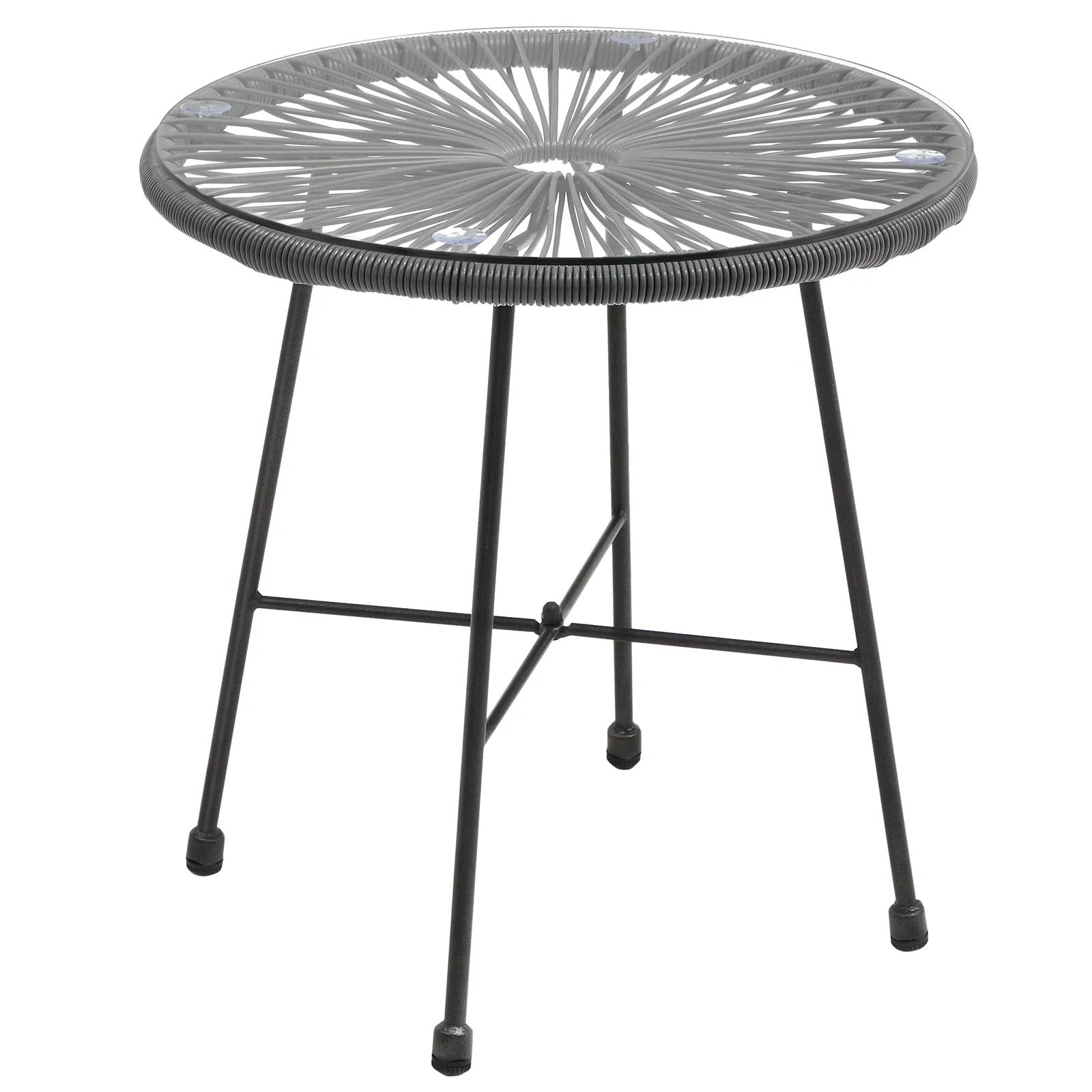 Kine Outdoor Patio Seating Set 2 Chairs and 1 Table Set ( Dark Grey)