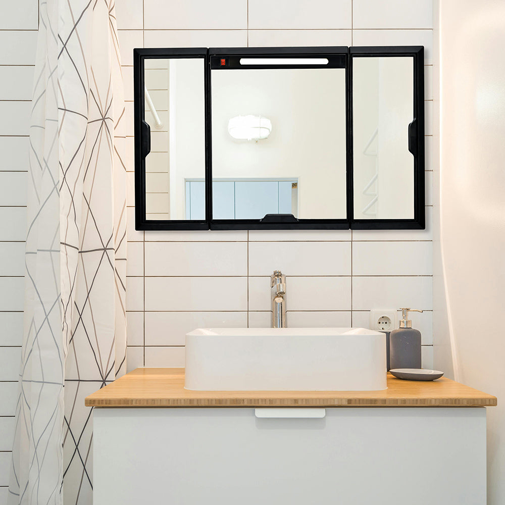 Nilkamal Glory Plastic Cabinet Set with Mirror and LED Diffused Light