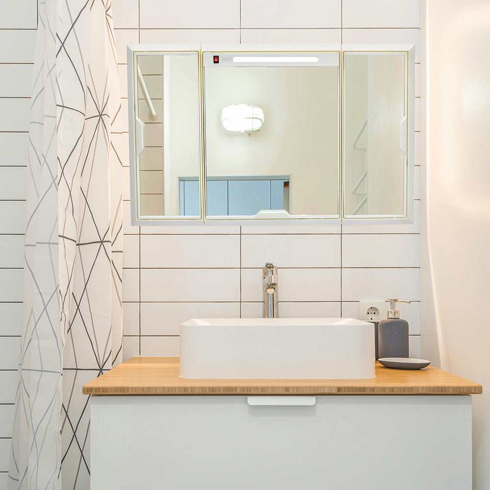 Nilkamal Glory Plastic Cabinet Set with Mirror and LED Diffused Light