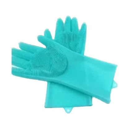 Magic Silicone Scrubbing Gloves, Scrub Cleaning Gloves with Scrubber for Dishwashing and Pet Grooming, Latex Free, Great for Washing Dish,Kitchen,Car,Bathroom