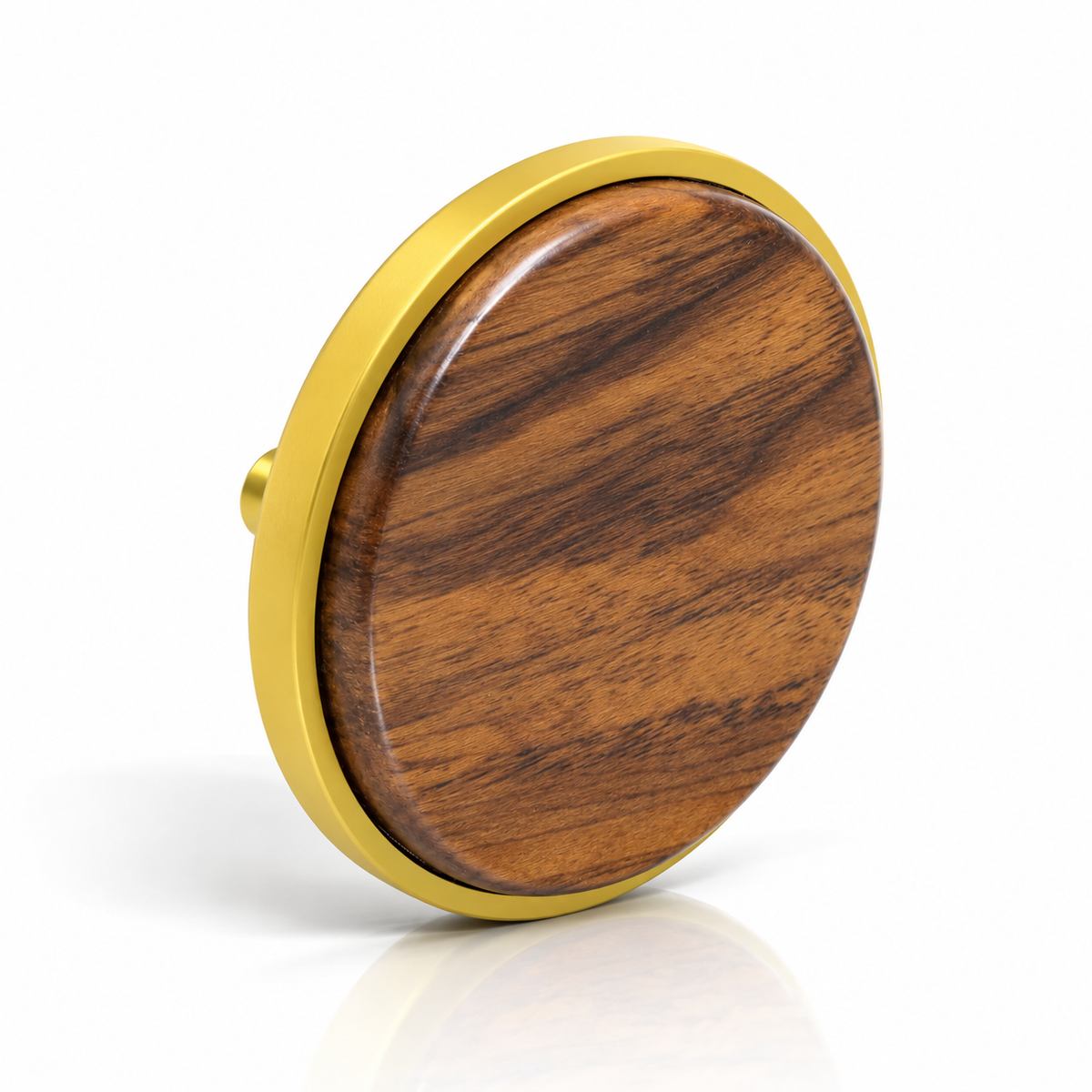 Plantex Knobs for Drawer/Round Drawer Knobs/Knobs for Cabinets/Pull-Push Knobs for Kitchen/Bedroom Drawer - Pack of 1 (Big, Gold & Wood)
