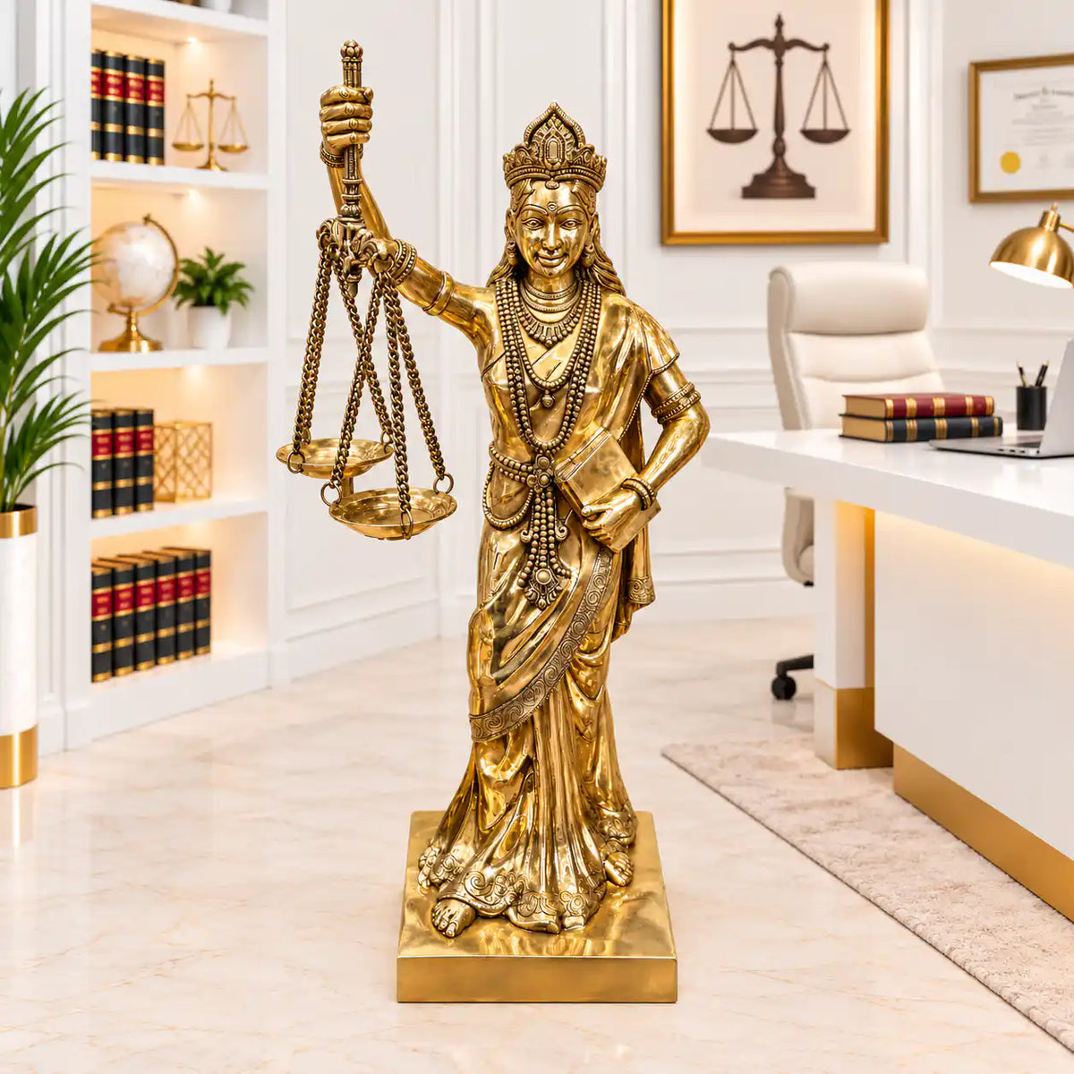 Brass Lady Justice Standing Statue (36 Inch)