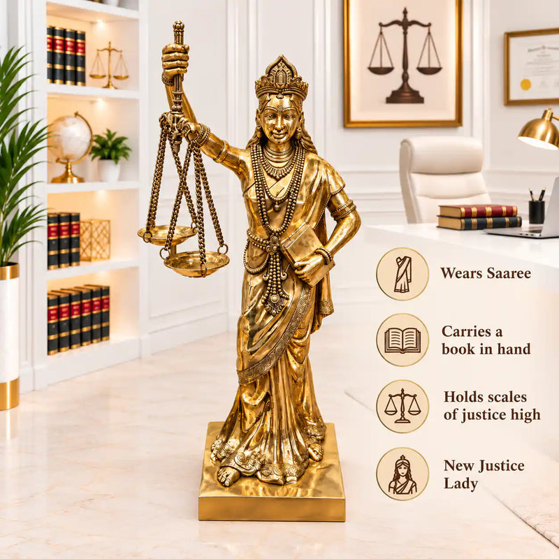 Brass Lady Justice Standing Statue (36 Inch)