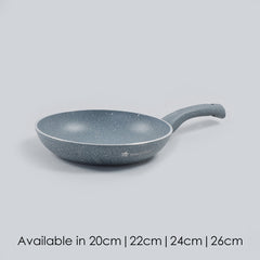 Granite 24 cm Non-Stick Fry Pan | 1.8 L | Grey | 5 Layer PFOA Free Non-Stick Coating | Compatible with Hot Plate, Hobs, Gas Stove, Ceramic Plate and Induction cooktop | 2 Years Warranty