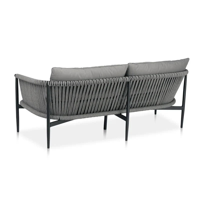 Ossani Outdoor Sofa Set 2 Seater, 2 Single seater and 1 Center Table (Grey) Braided & Rope