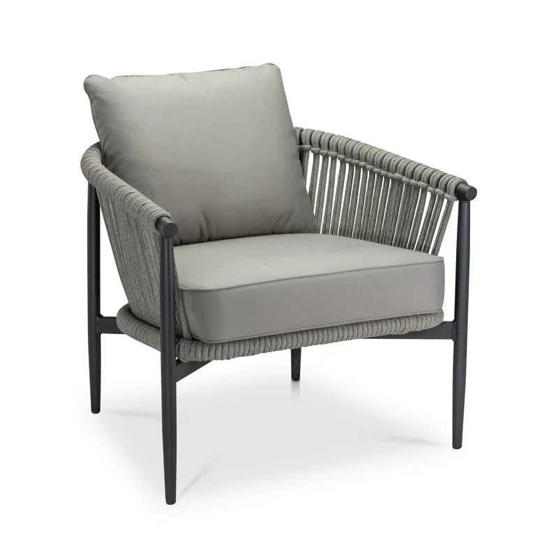 Ossani Outdoor Sofa Set 2 Seater, 2 Single seater and 1 Center Table (Grey) Braided & Rope
