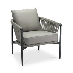 Ossani Outdoor Sofa Set 2 Seater, 2 Single seater and 1 Center Table (Grey) Braided & Rope