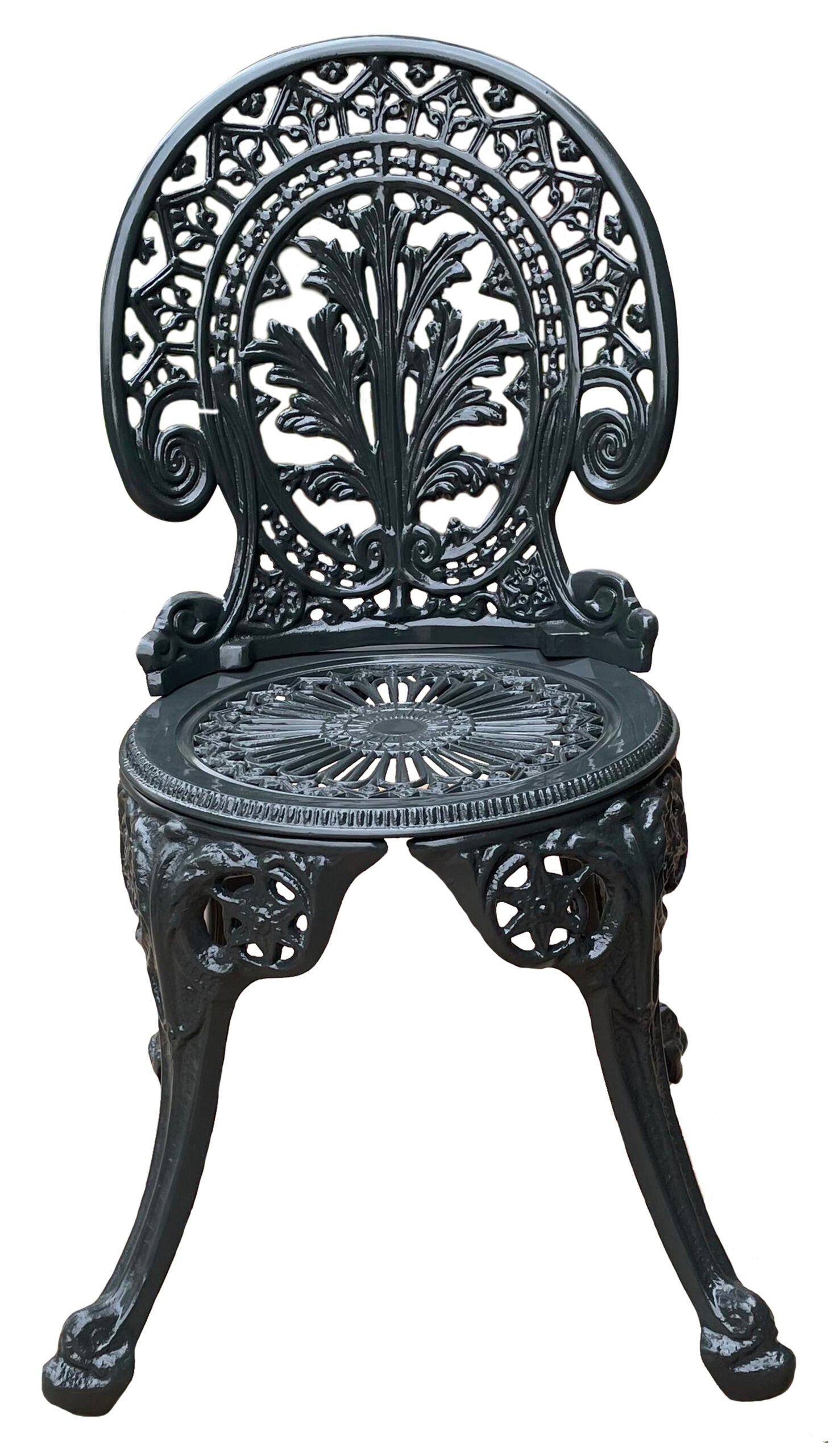 Nikola Cast Aluminium Garden Patio Seating 4 Chair and 1 Table Set (Black)