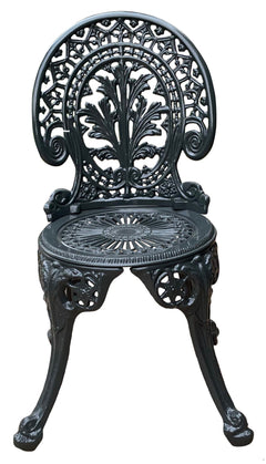 Nikola Cast Aluminium Garden Patio Seating 4 Chair and 1 Table Set (Black)