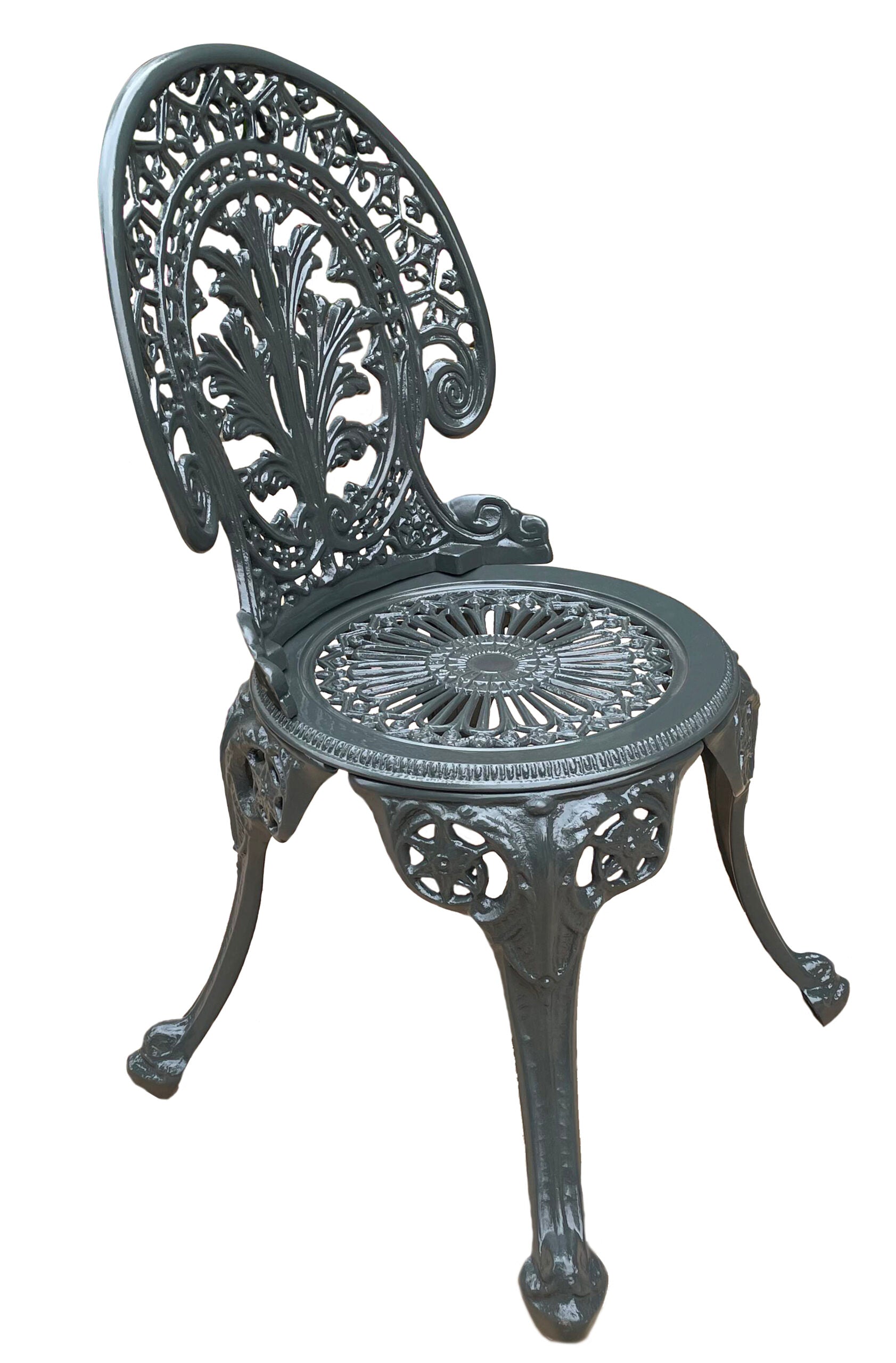 Ziska Cast Aluminium Garden Patio Seating 2 Chair and 1 Table Set (Black)