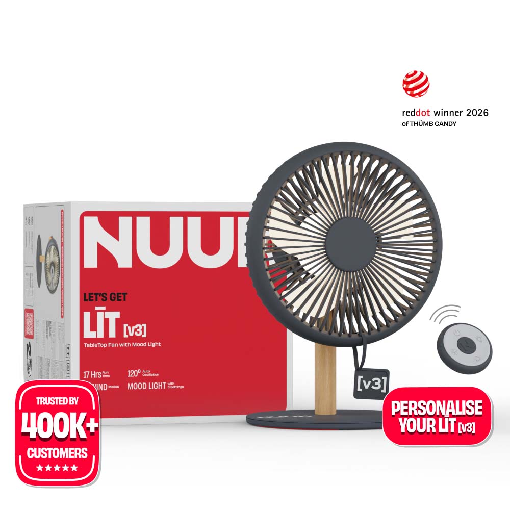All-day Wireless Rechargeable Table Fan with Mood Light and Magnetic Remote | LĪT [v3]