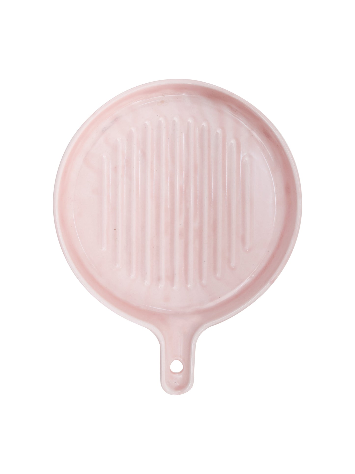 Ceramic Round Grill Plates for Serving, Pink