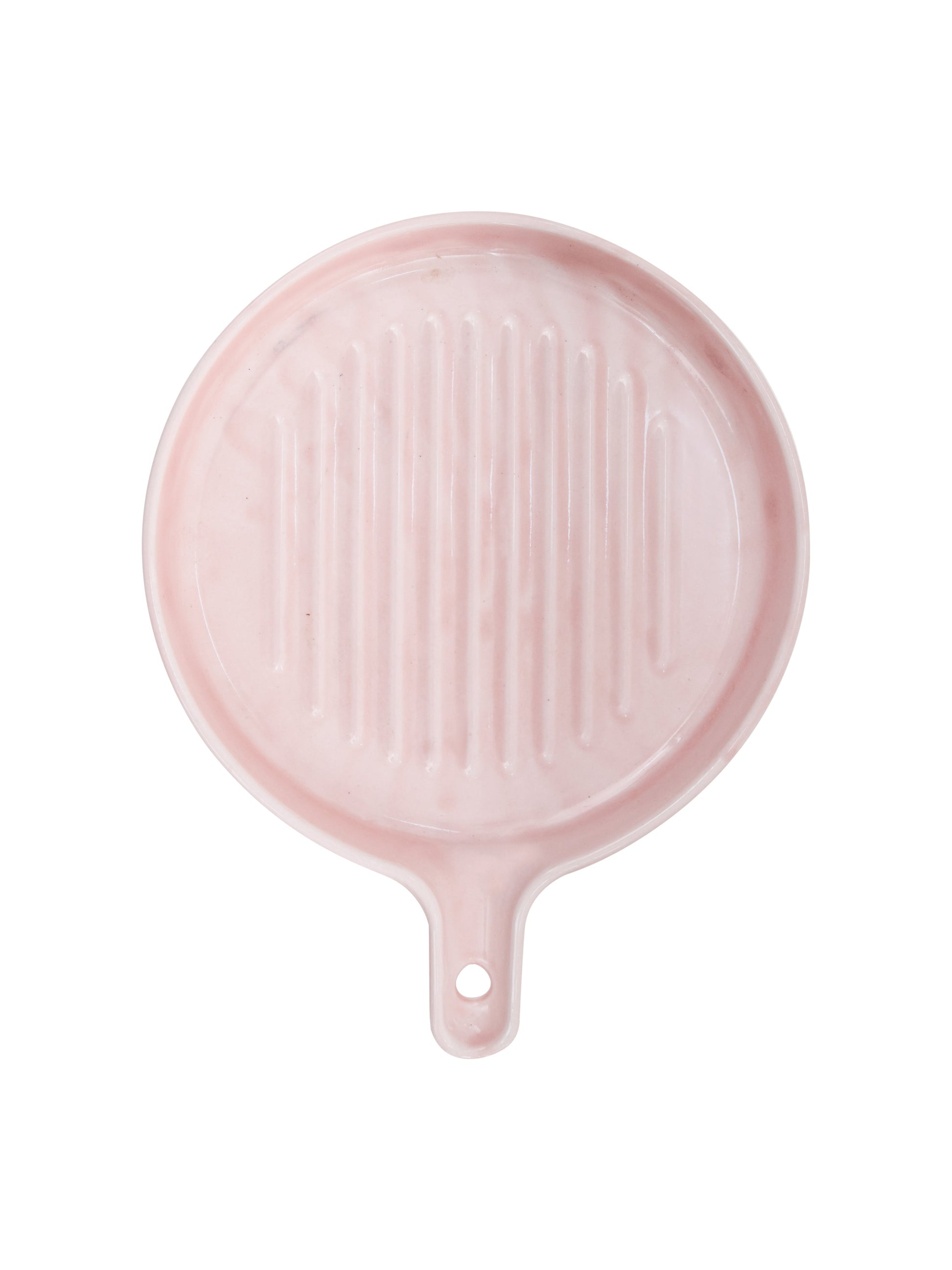Ceramic Round Grill Plates for Serving, Pink