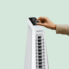 Surround Senior White Bladeless Tower Fan | Knob Control | Bladeless Turbo Throw (BLTT) Technology