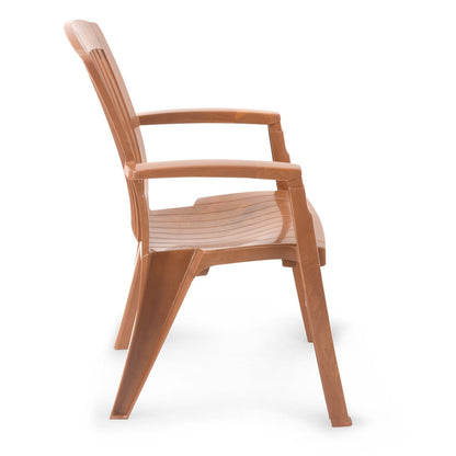 Nilkamal Heritage Plastic Arm Chair (Pear Wood)